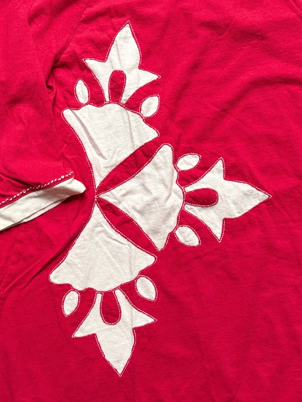 Tunic top Soft Surroundings women's Red XL linen cotton holidays festive - Picture 4 of 9